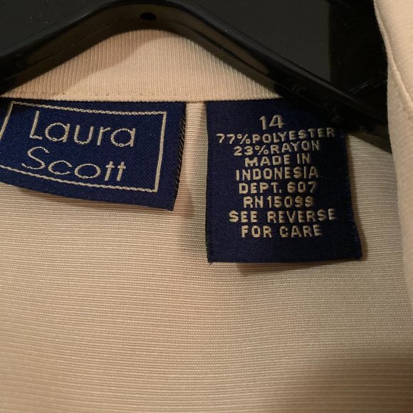 NWOT Vintage Laura Scott Sleeveless Collared Top Blouse Size 14 - Picture 6 of 8